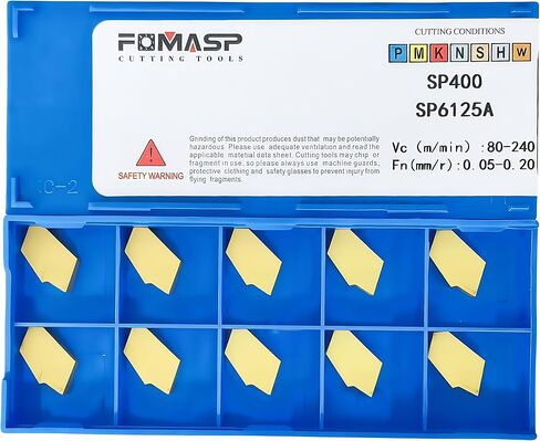 FomaSP GTN-3 (SP300) حشوات كربيد الحز باستخدام الحاسب الآلي من الفولاذ المناسب لأدوات قطع الحز المخرطة SPB326، طلاء أصفر CVD، 10 قطع in Saudi Arabia