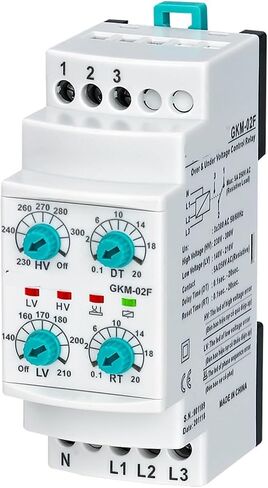GKM-02F 3 * 380VAC with-Neutual Three-Phase Phase Failure, Phase Sequence, Under&Over Voltage Relay 1Pcs in Saudi Arabia