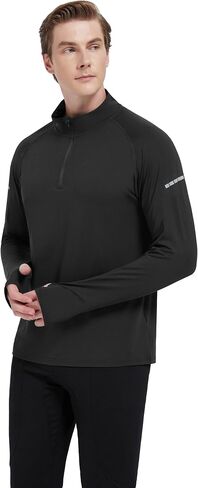 الرجال 1/4 Zip Upf 50+ قميص طويل الأكمام جاف الجاف حماية الشمس حماية شمس يركض تي شيرت في الهواء الطلق in Kuwait