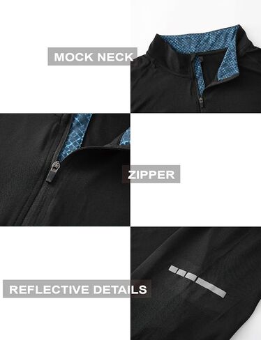 الرجال 1/4 Zip Upf 50+ قميص طويل الأكمام جاف الجاف حماية الشمس حماية شمس يركض تي شيرت في الهواء الطلق in Kuwait
