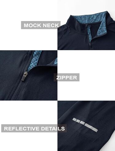 الرجال 1/4 Zip Upf 50+ قميص طويل الأكمام جاف الجاف حماية الشمس حماية شمس يركض تي شيرت في الهواء الطلق in Kuwait
