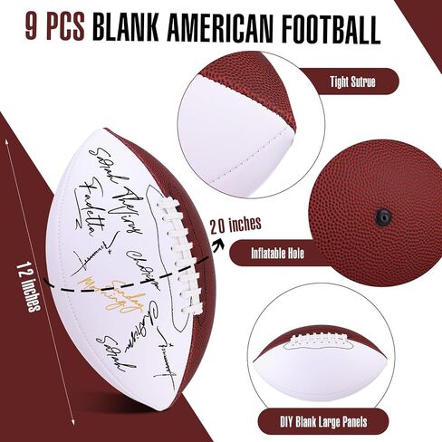 Syhood Pcs Autograph Blank Footballs 12 Inches Sports Outdoor Signing Foot Ball American Footballs for Kids Adults Foot Ball Anniversary Birthday in Saudi Arabia