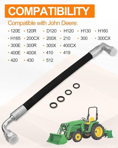 4pcs خرطوم الهيدروليكي AW29374 متوافق مع John Deere 400e 400X 400CX 410 419 420 430 512 120E 120R D120 H130 H160 H165 200CX 200X 210 300E 300CX 300X 300R in Kuwait