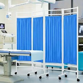 Foldable Medical Privacy Screen 4 Panel, 6ft Tall Foldable Room Divider Clinic/Patient/Exam Room Temporary Fence (Color : Blue, Size : 4-Panel) in Saudi Arabia