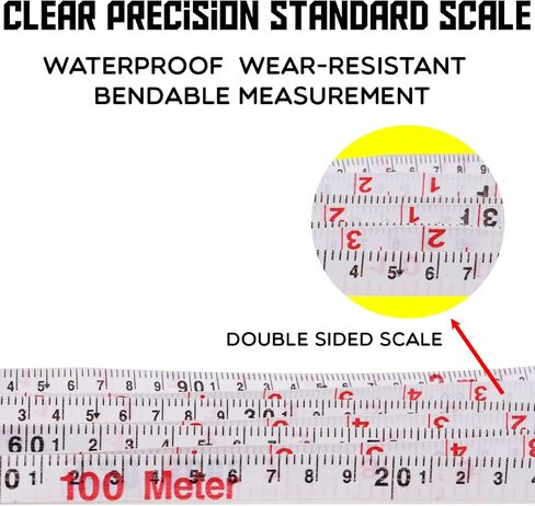 شريط قياس 1/2 "× 50 '/165 قدم ، ومفتوح شريط الألياف الزجاجية ذات الوجهين ، مناسبة للمهندسين والحدائق والفيل in Kuwait
