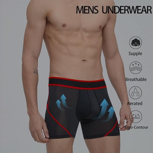 Men's Breathable Mesh Underwear Total Support Pouch Men's Boxer Brief,Anti-Chafing,Moisture-Wicking,3-Pack in Saudi Arabia