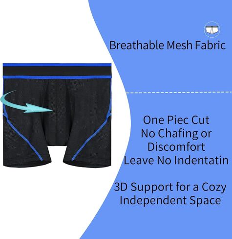 Men's Breathable Mesh Underwear Total Support Pouch Men's Boxer Brief,Anti-Chafing,Moisture-Wicking,3-Pack in Saudi Arabia