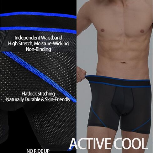 Men's Breathable Mesh Underwear Total Support Pouch Men's Boxer Brief,Anti-Chafing,Moisture-Wicking,3-Pack in Saudi Arabia