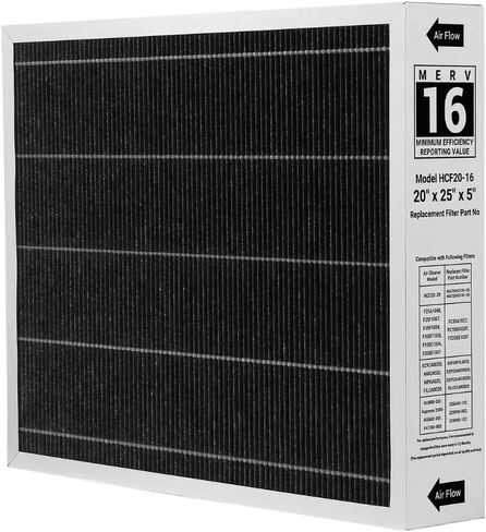 6675 20x25x5 Merv16 Carbon Air Filter Compatible with LENNOX6675 and Lennox HCC20-28 Furnace HVAC System(Actual Size: 19.53 * 24.61 * 4.33 In), Part Number HCF20-16（1Pack) in Saudi Arabia