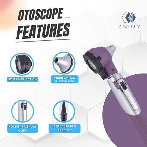 Otoscope (Pack of 6) with Light - Ideal for Medical, Nursing, Veterinary Students, EMT & Personal Use - Includes Assorted Colors, Ear Infection Checker, Digital Otoscope, Ear Wax Removal in Saudi Arabia