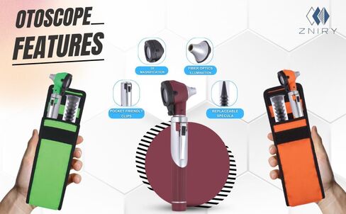 Otoscope (Pack of 6) with Light - Ideal for Medical, Nursing, Veterinary Students, EMT & Personal Use - Includes Assorted Colors, Ear Infection Checker, Digital Otoscope, Ear Wax Removal in Saudi Arabia