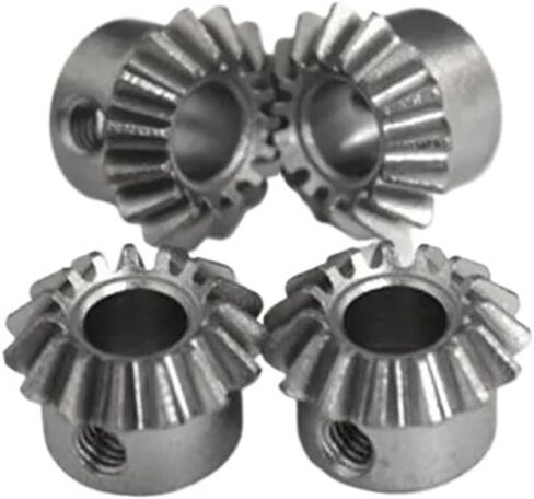 4 PCS Bevel Gear Gear 0.8 Model 15 Hosten Hole 3/4/5/6/6.35mm 90 Transmission DIY Copper Steel Stains Steel (Hole 3 Copper) in Kuwait