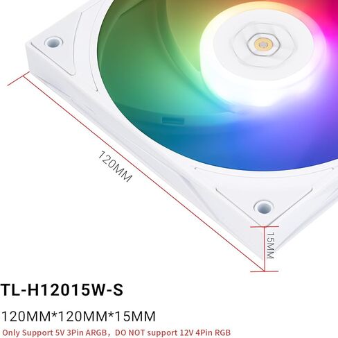 Thermalright TL-H12015W-S رفيعة الحاسوب مروحة مروحة -1900 دورة في الدقيقة ، مروحة وحدة المعالجة المركزية ، مروحة تبريد سعة 15 ملم ، مروحة تبريد وحدة المعالجة المركزية 12 سم ، متوافقة مع برودة درجات حرارة سطح المكتب والحالة in Saudi Arabia