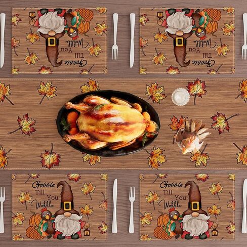 XCHI TURKEY GNOME STARGIVING FARD TABLE RUNNER Party Table Decoration for Home Kitch Deining Holiday Decor in Kuwait