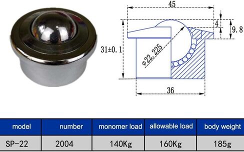 SP Series Carbon Steel Universal Balls SP-8 إلى SP-60-HRC58 للخدمة الثقيلة للناقلات اللوجستية ، العجلات الصناعية التي تحمل (SP-45) in Kuwait