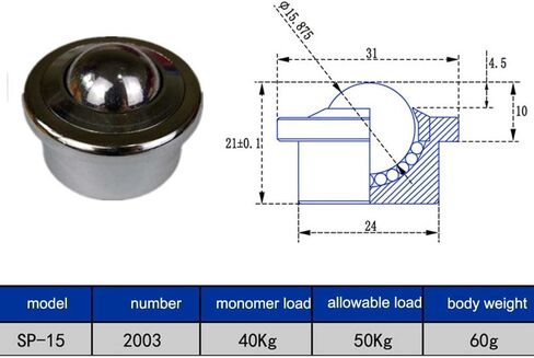 SP Series Carbon Steel Universal Balls SP-8 إلى SP-60-HRC58 للخدمة الثقيلة للناقلات اللوجستية ، العجلات الصناعية التي تحمل (SP-45) in Kuwait