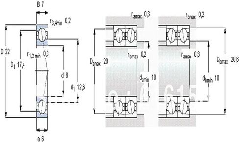8mm Spindle Angular Contact Ball Bearings 708C-2RS/ in Saudi Arabia