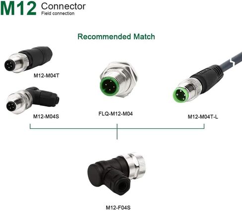 M12 Mensor Connector 4 Pin Male A Coding Elbow Aviation Clow Plud Adapter ، M12 M12 Field Field Circular Concruct in Saudi Arabia