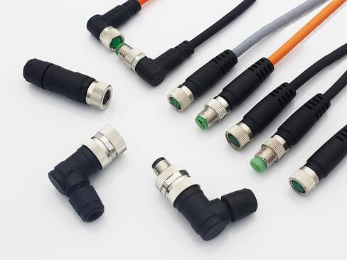 M12 Mensor Connector 4 Pin Male A Coding Elbow Aviation Clow Plud Adapter ، M12 M12 Field Field Circular Concruct in Saudi Arabia