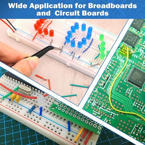 560pcs Breadboard Jumper Wires Kit - Preformed Wires (14 Lengths + 40 Each) with Precision Tweezer for Electrical DIY Experiments, Jumper Wires Male to Male 2 mm/0.08in-125 mm/4.9in in Saudi Arabia