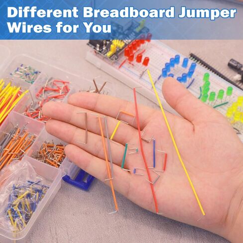 560pcs Breadboard Jumper Wires Kit - Preformed Wires (14 Lengths + 40 Each) with Precision Tweezer for Electrical DIY Experiments, Jumper Wires Male to Male 2 mm/0.08in-125 mm/4.9in in Saudi Arabia