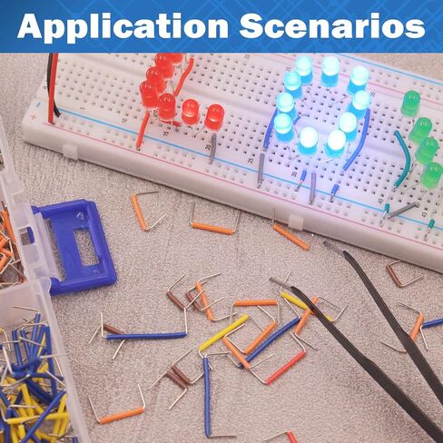 560pcs Breadboard Jumper Wires Kit - Preformed Wires (14 Lengths + 40 Each) with Precision Tweezer for Electrical DIY Experiments, Jumper Wires Male to Male 2 mm/0.08in-125 mm/4.9in in Saudi Arabia