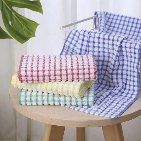 Oeleky Dish Towels for Kitchen 15x26 Inches, Pack of 8 Cotton Kitchen Towels for Drying Dishes (Multi, 15x26 inches) in Saudi Arabia