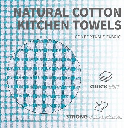 Oeleky Dish Towels for Kitchen 15x26 Inches, Pack of 8 Cotton Kitchen Towels for Drying Dishes (Multi, 15x26 inches) in Saudi Arabia