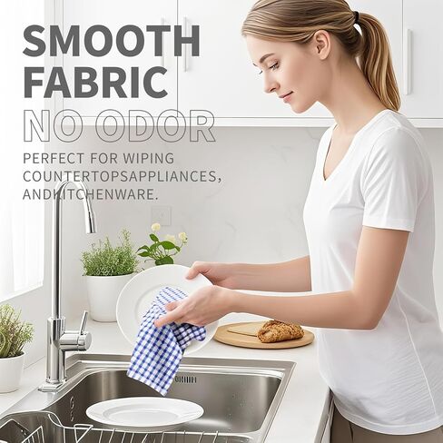 Oeleky Dish Towels for Kitchen 15x26 Inches, Pack of 8 Cotton Kitchen Towels for Drying Dishes (Multi, 15x26 inches) in Saudi Arabia