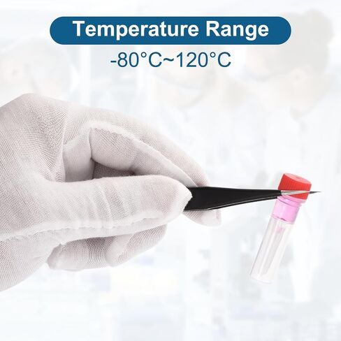 PATIKIL 1mL Plastic Cryogenic Vial, 48Pcs Cryogenic Storage Tube Lab Frozen Test Tube Container Storage Screw Cap for Lab Laboratory Science, Blue Clear in Saudi Arabia