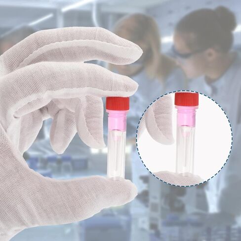 PATIKIL 1mL Plastic Cryogenic Vial, 48Pcs Cryogenic Storage Tube Lab Frozen Test Tube Container Storage Screw Cap for Lab Laboratory Science, Blue Clear in Saudi Arabia