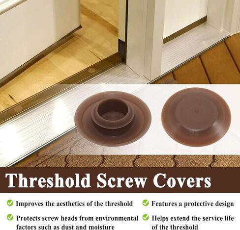 20Pcs Threshold Screw Covers for Door Sill Cap, Door Threshold Plugs for Hiding Screws, Plastic in Saudi Arabia