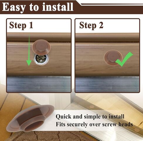 20Pcs Threshold Screw Covers for Door Sill Cap, Door Threshold Plugs for Hiding Screws, Plastic in Saudi Arabia
