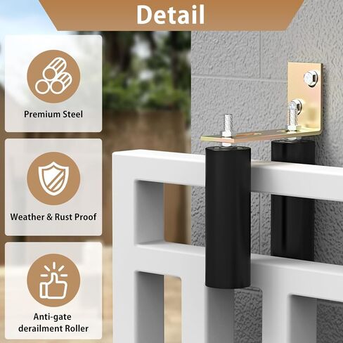 ForoGore 2 Pack 6" Slide Gate Guide Roller with L-Bracket Universal Sliding Gate Rollers Adjustable Sliding Gate Guide Roller for Rolling Gate, Sliding Door, Garage Door, Sliding Gate Hardware Kit in Kuwait