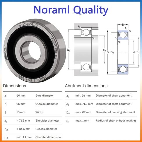 1Pcs Bearing 6012 6012-2RS 6012-2Z 6012-2ZN 6012NR 6012-2RSNR Deep Groove Ball Bearing(6012N-2RSP5C3) in Saudi Arabia