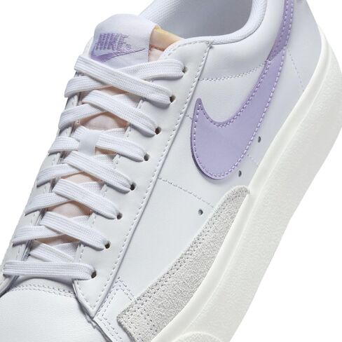 Nike Blazer Low Platform DJ0292-100 Womens Casual Shoes (White/White-Black) in Kuwait