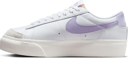 Nike Blazer Low Platform DJ0292-100 Womens Casual Shoes (White/White-Black) in Kuwait