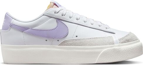 Nike Blazer Low Platform DJ0292-100 Womens Casual Shoes (White/White-Black) in Kuwait