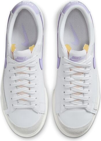 Nike Blazer Low Platform DJ0292-100 Womens Casual Shoes (White/White-Black) in Kuwait