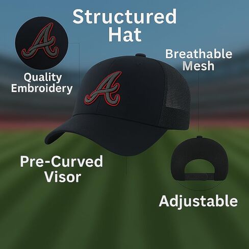 Atlanta Baseball Classic Mesh Classic Mesh Trucker Trucker Logo Logo Snapback Cap MultiClor. in Saudi Arabia