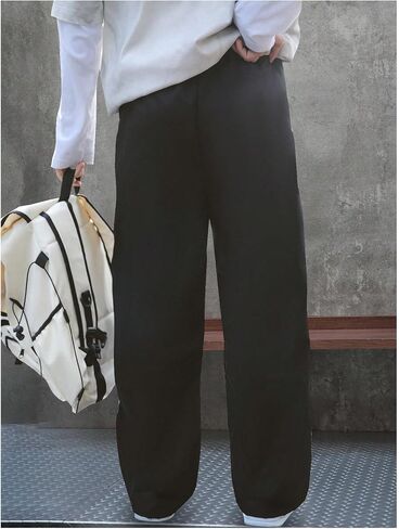 GORGLITTER Boy's Baggy Sweatpants Y2K Side Striped Wide Leg Track Pants with Pockets in Saudi Arabia