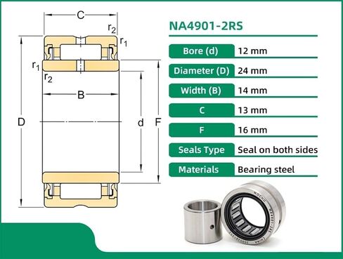 Na4901 Na4901-2rs 12x24x14x13 4544901 4524901 مع محامل إبرة الختم مع حلقات مشهية مع حلقة داخلية 1pcs in Saudi Arabia
