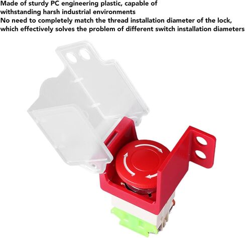 Fockety Emergency Stop Button Cover Lockout, Transparent, PC Engineering Plastic, Push Button Actuator, Manual Operation, Red in Saudi Arabia