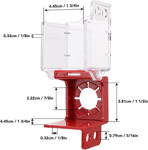 Fockety Emergency Stop Button Cover Lockout, Transparent, PC Engineering Plastic, Push Button Actuator, Manual Operation, Red in Saudi Arabia