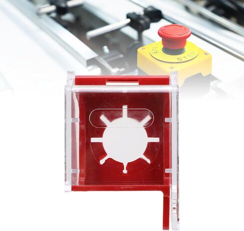 Fockety Emergency Stop Button Cover Lockout, Transparent, PC Engineering Plastic, Push Button Actuator, Manual Operation, Red in Saudi Arabia