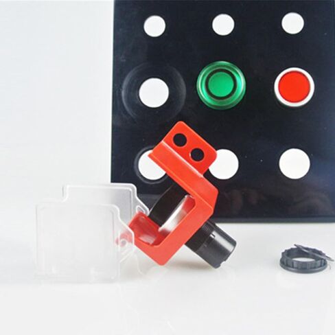 Fockety Emergency Stop Button Cover Lockout, Transparent, PC Engineering Plastic, Push Button Actuator, Manual Operation, Red in Saudi Arabia