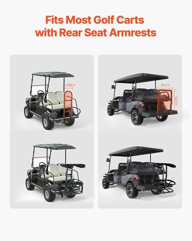 حامل حقيبة Cart Golf Vevor ، 30.9 × 27.8 × 16.1 بوصة ، متوافق مع Yamaha و Ezgo و Club Car Bar Bar الخلفي ، حامل حقائب الصلب الكربوني الموفرة للمساحة ، وتركيب بدون حفر ، أسود ، أسود in Saudi Arabia
