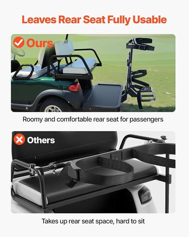 حامل حقيبة Cart Golf Vevor ، 30.9 × 27.8 × 16.1 بوصة ، متوافق مع Yamaha و Ezgo و Club Car Bar Bar الخلفي ، حامل حقائب الصلب الكربوني الموفرة للمساحة ، وتركيب بدون حفر ، أسود ، أسود in Saudi Arabia