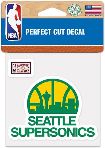 NBA Seattle Supersonics 97499013 Perfect Cut Color Secal ، 4 "× 4" ، أسود in Kuwait