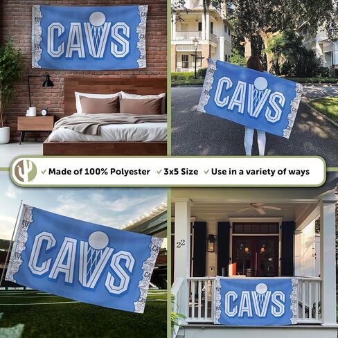 Desert Cactus Cleveland Cavaliers Flag NBA 100% Polyester Indoor Outdoor 3x5 feet National Basketball Association Team Flags (Flag City Edition 24-25 B) in Kuwait